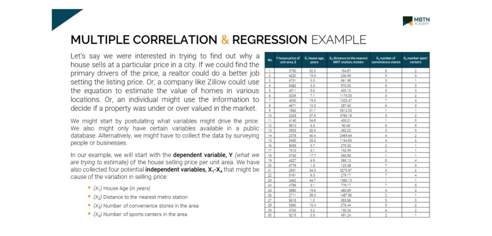 statistics multiple correlation and regression